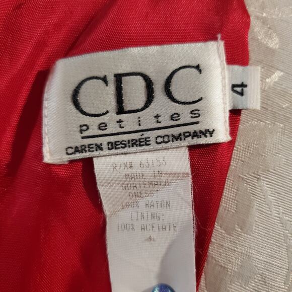 CDC Petites Vtg 90s Salsa Dancing Scene Square Neck Sheath Dress Size 4 Music - Picture 9 of 10